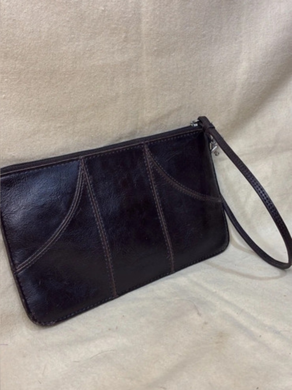 Liz Claiborne Dark Brown Leather Wristlet